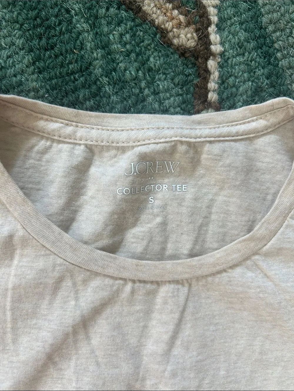 J. Crew Cream Short Sleeve Tee with Orange Pumpkin Graphic